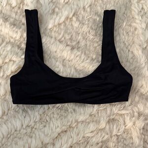 SOLID & STRIPED Black tank bikini top